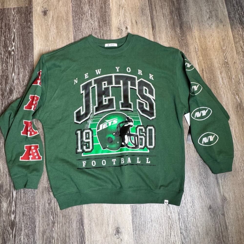47 Brand New York Jets Women's Oversized Sweatshirt Medium NWT Green